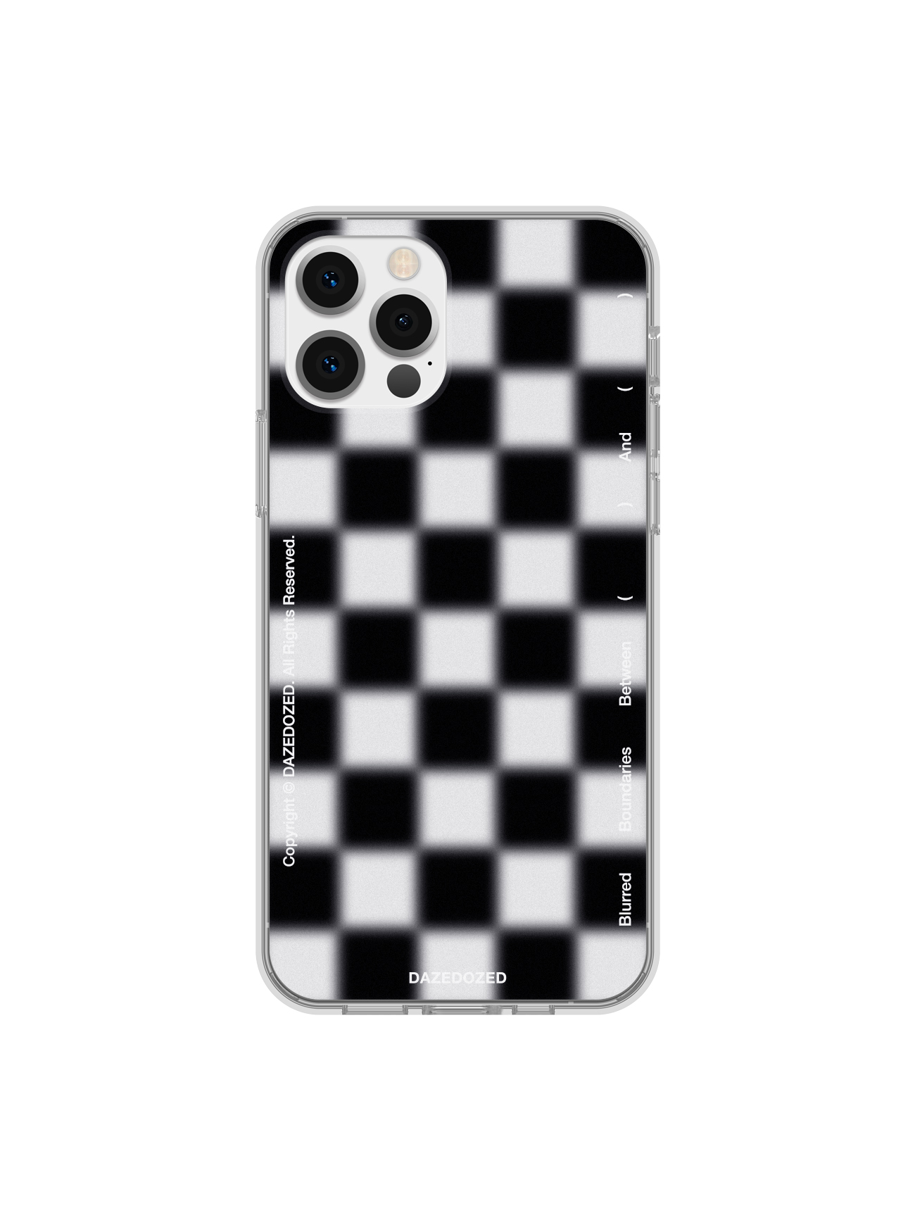 Blurred Checkerboard Phone Case, White